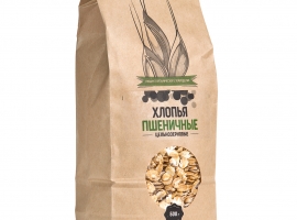 Хлопья пшеничные органические, 500г т.м. Чёрный хлеб, купить в Москве с доставокй