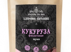 Молотая фиолетовая кукуруза, желатинизированная (клейстеризированная), дойпак 100 г (Перу)