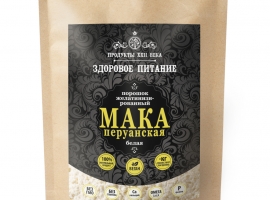 Мака перуанская белая, порошок желатинизированный, дойпак 400 г (Перу)